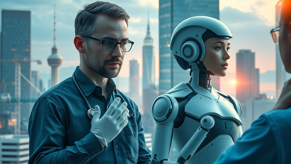 humans and ai collaborating in healthcare, finance, and manufacturing, ai collaboration, collaborative intelligence