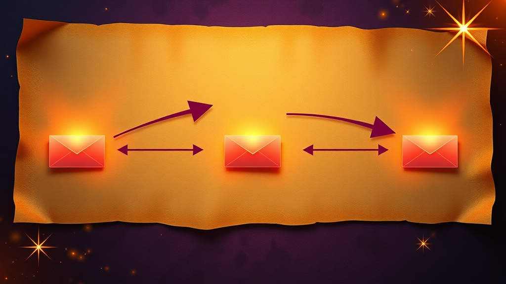 Animated visual of email sequence flow for boosting engagement and conversion rates, successful email marketing campaign