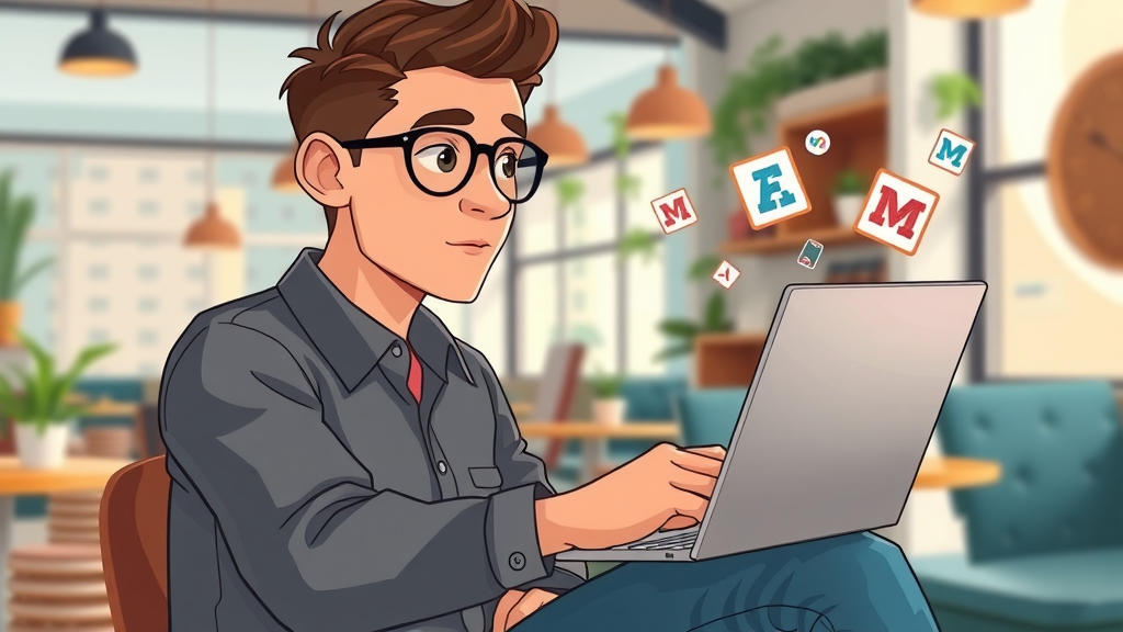 aspiring entrepreneur publishing a blog post on Medium in a coffee shop, free blogging platform for business owners