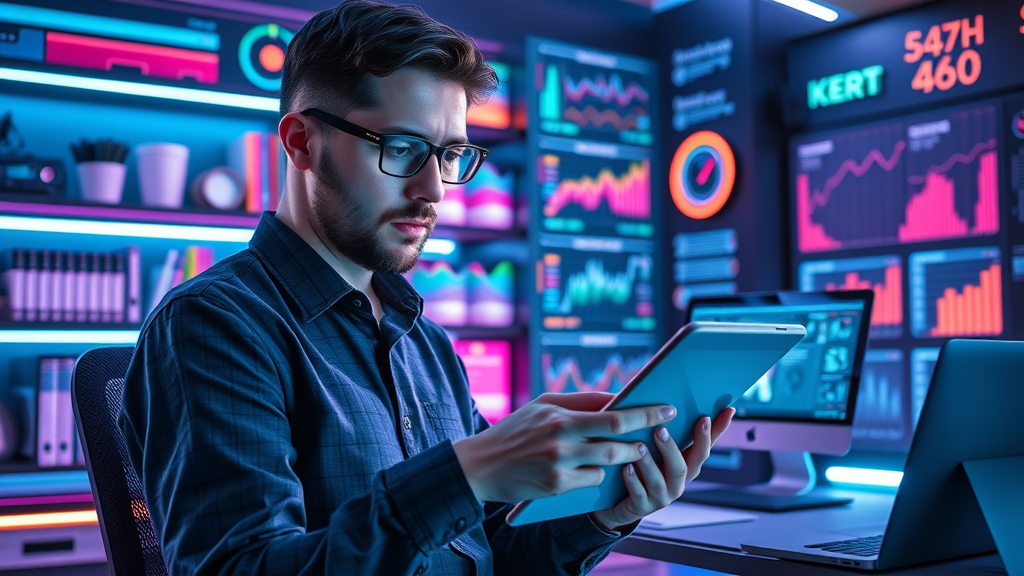 Innovative blogger using AI and digital tools to futureproof small business blog.