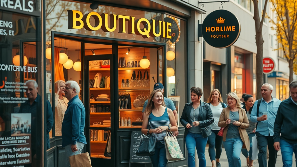 Targeted advertising local success for a boutique business with increased foot traffic and bustling local shoppers