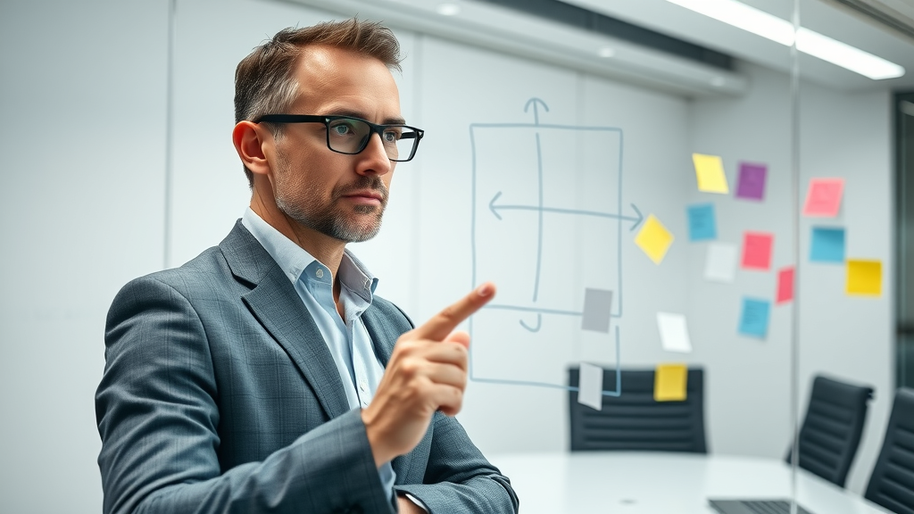Strategic planner mapping a business media site marketing strategy