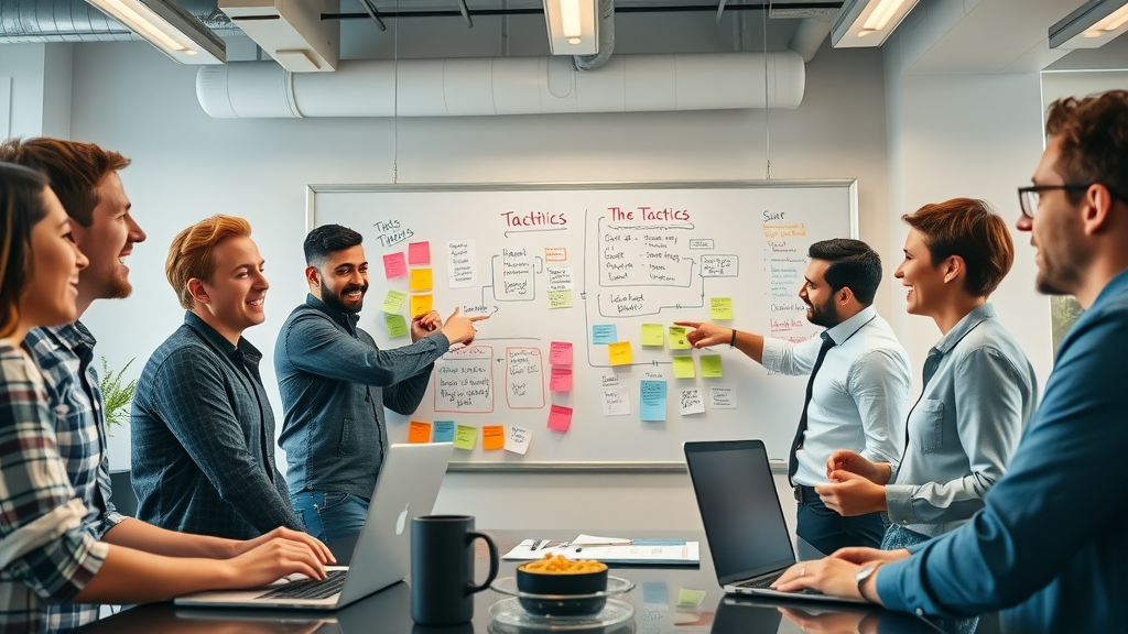 increasing website traffic with blogs - Content team brainstorming tactics in creative workspace