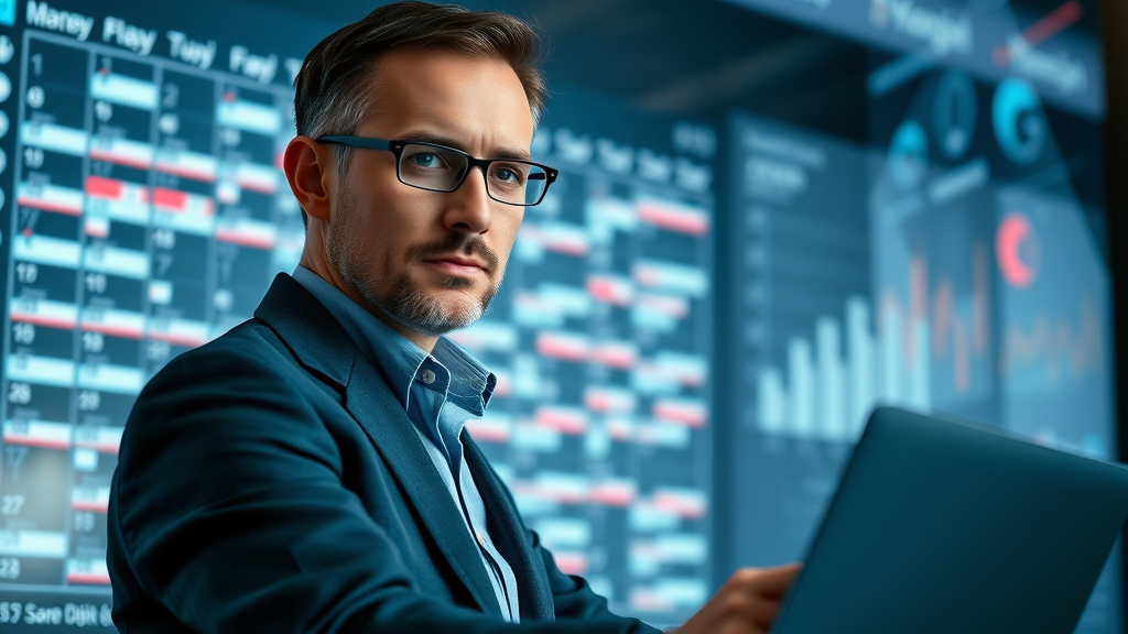 AI-powered content plan creation with digital assistants on large screen