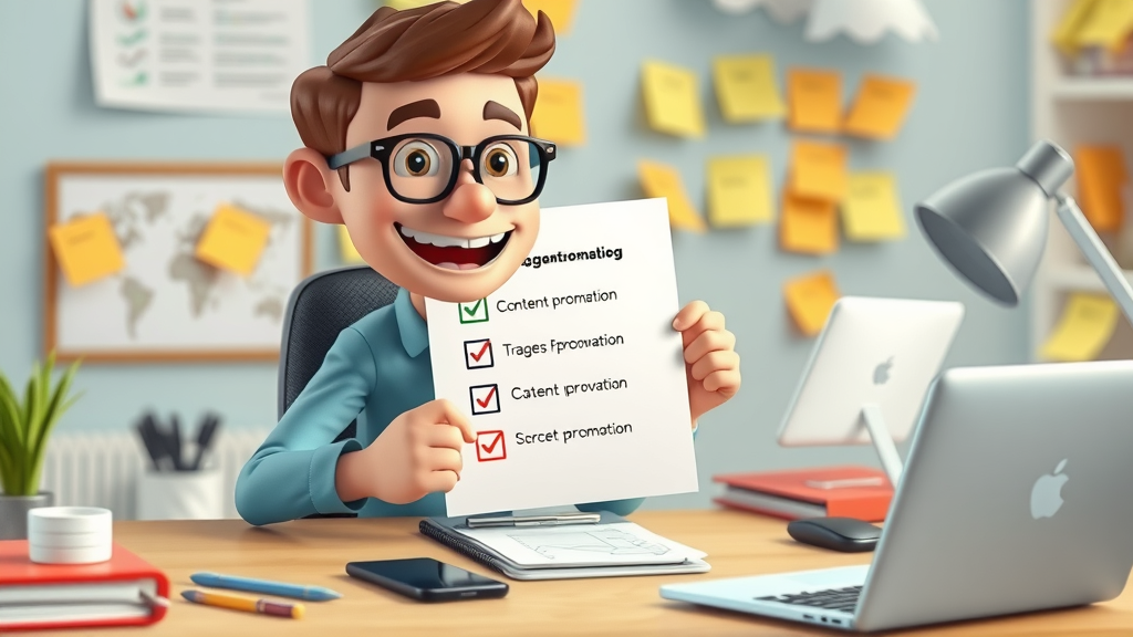 increase blog traffic checklist - Content creator organizing blog promotion tasks