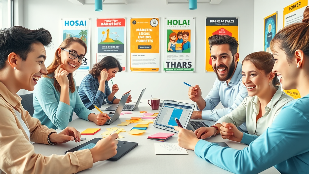 social media marketing local creative brainstorming marketing team developing content ideas
