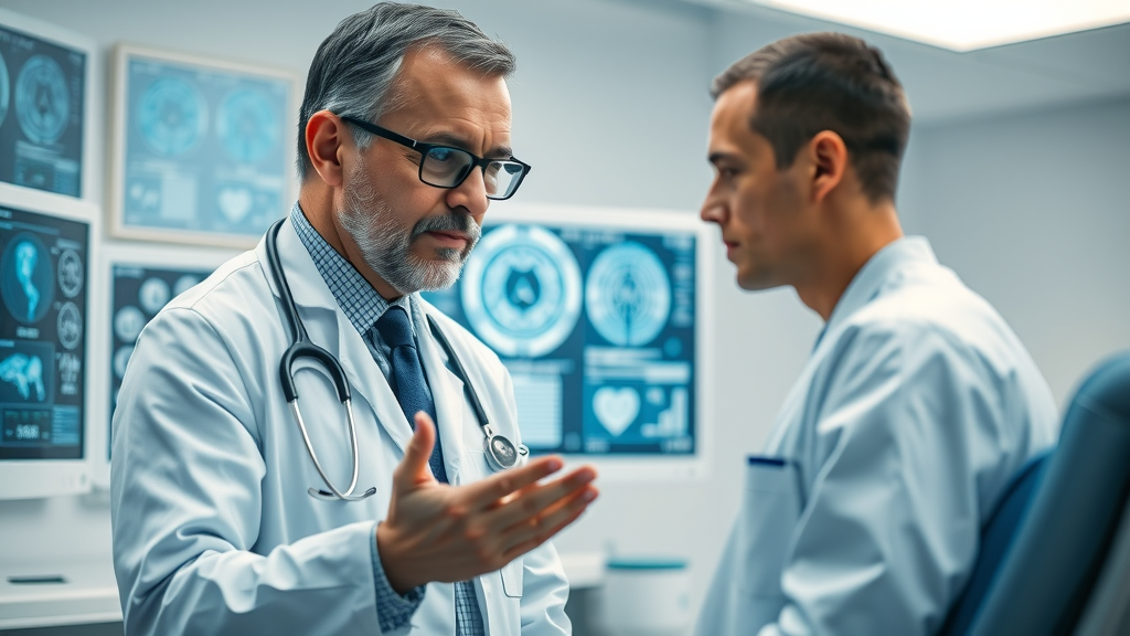 Doctor and AI collaborating in diagnosis and patient care, healthcare ai system