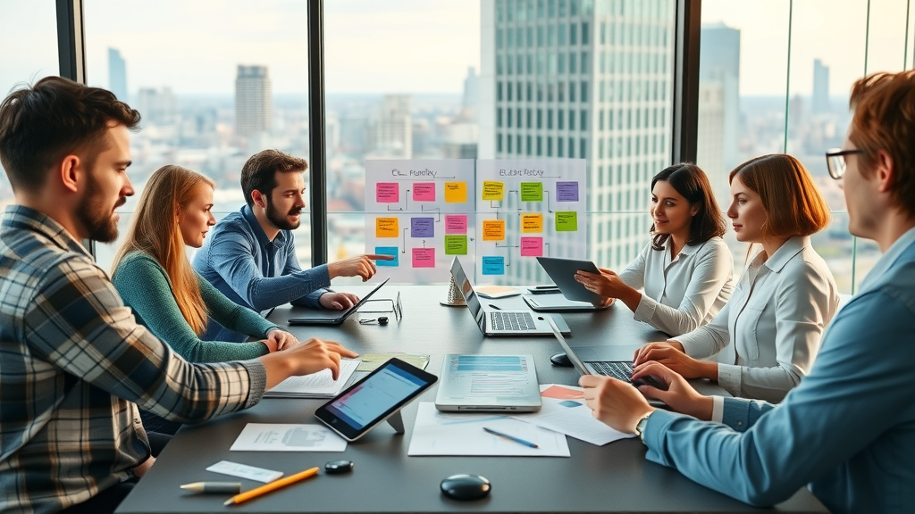 marketing team strategizing automation workflow for content marketing