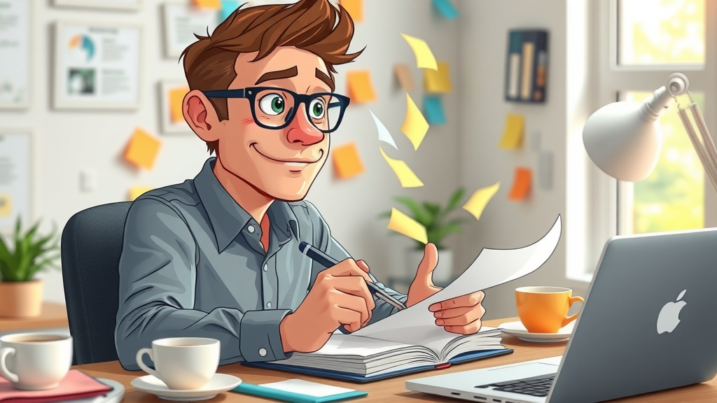 copywriter brainstorming compelling headlines for great content