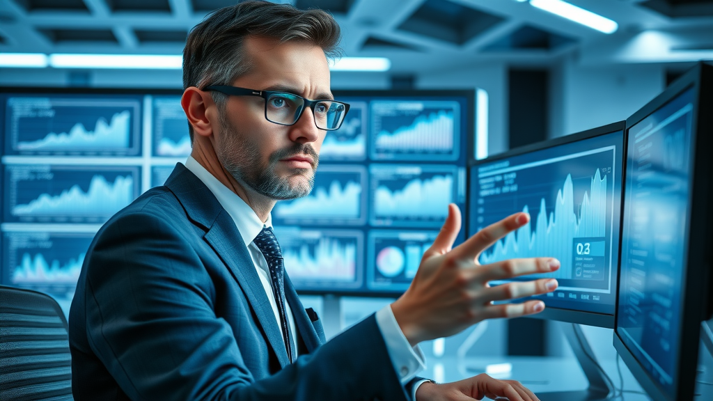 business owner analyzing user analytics on a media site dashboard