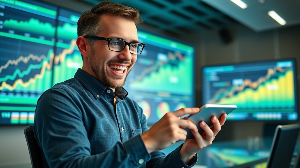 Analyst reviewing growth charts and audience engagement data for small business blog.