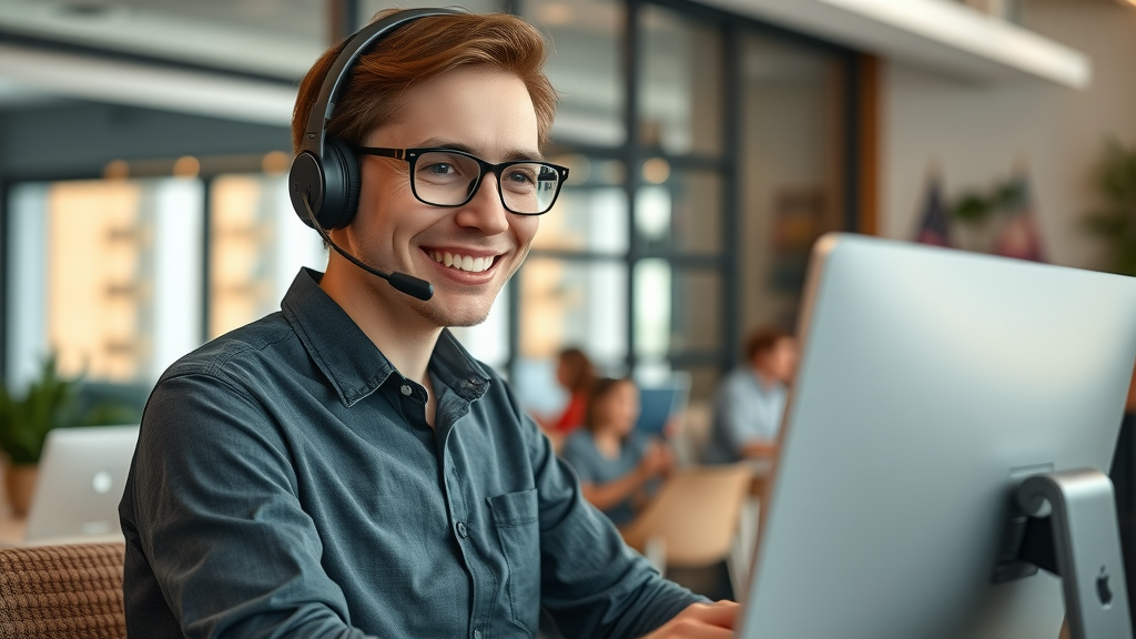Customer service strategy for media site marketing strategy, helpful support specialist answering queries online, user experience focus
