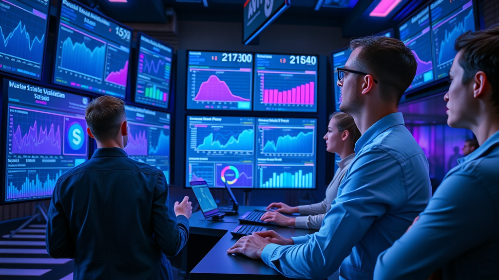 social media marketing team monitoring social analytics and engagement data in real time