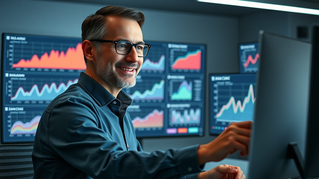 SEO specialist analyzing local ranking metrics on Google Analytics and Search Console dashboards