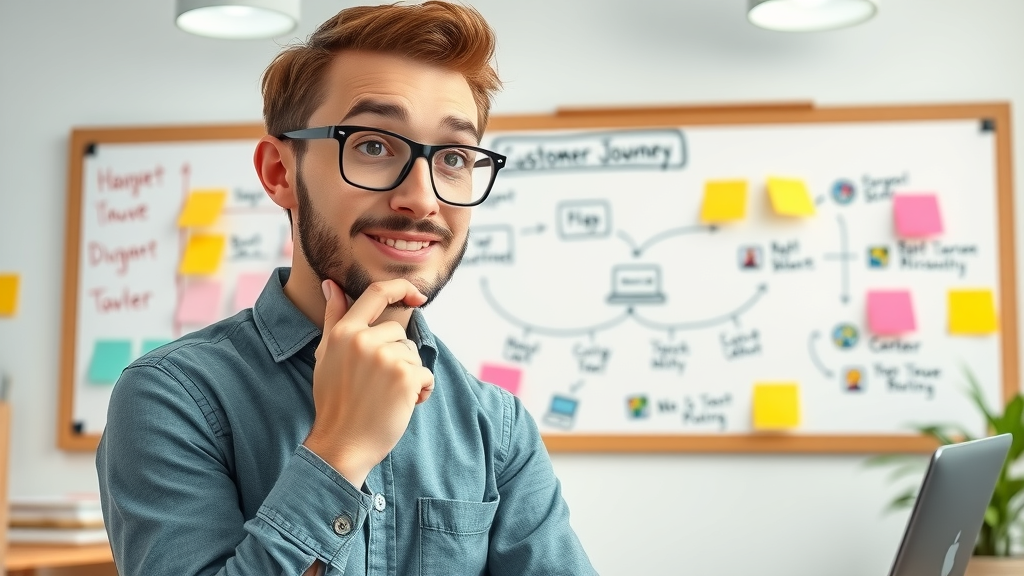 marketer mapping ai persona customer journey with digital touchpoints