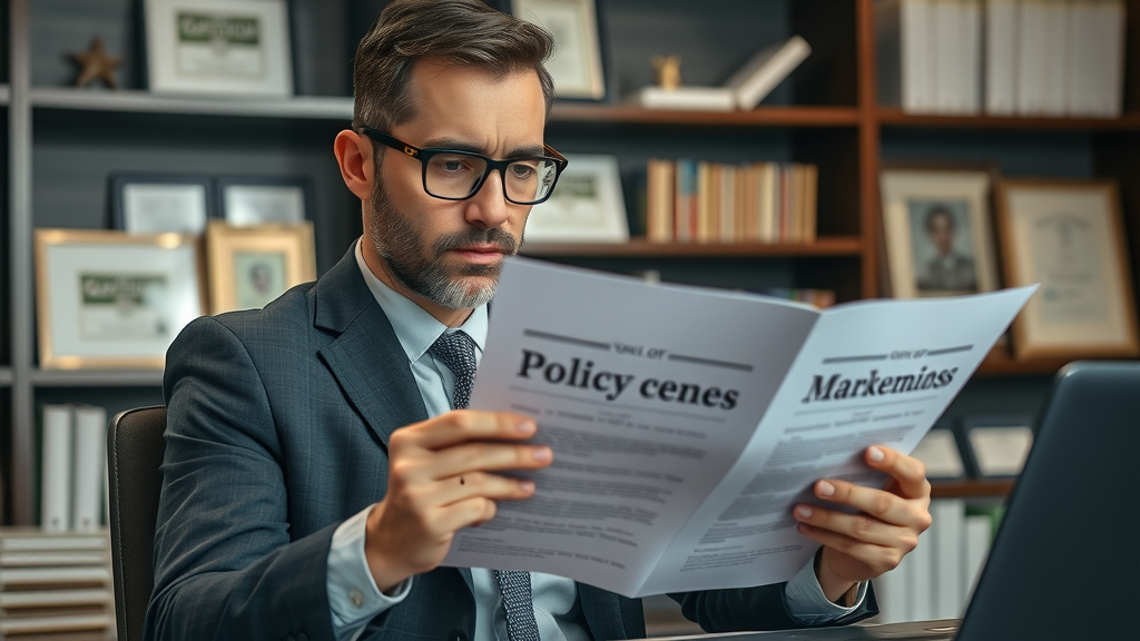 social media marketing local consultant reviewing online advertising policy documents