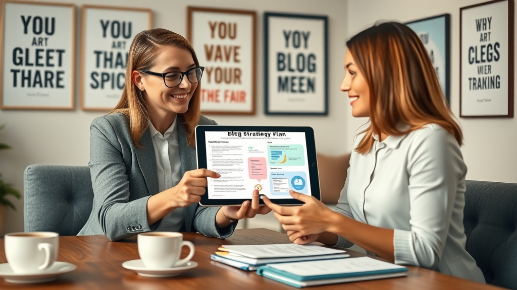 consultant creating custom blogging frequency and consistency plan for a new blogger