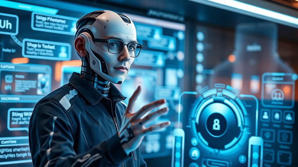 AI chatbot interface guiding customer through a seamless digital engagement, futuristic customer engagement online solution