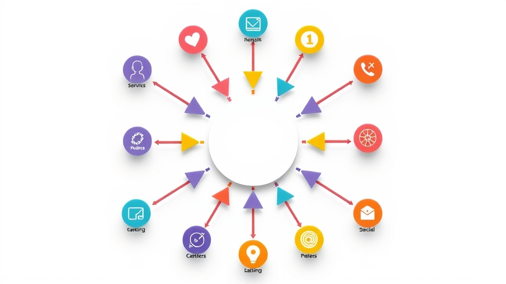 hub and spoke model for content hub, central pillar page with spokes to subtopics