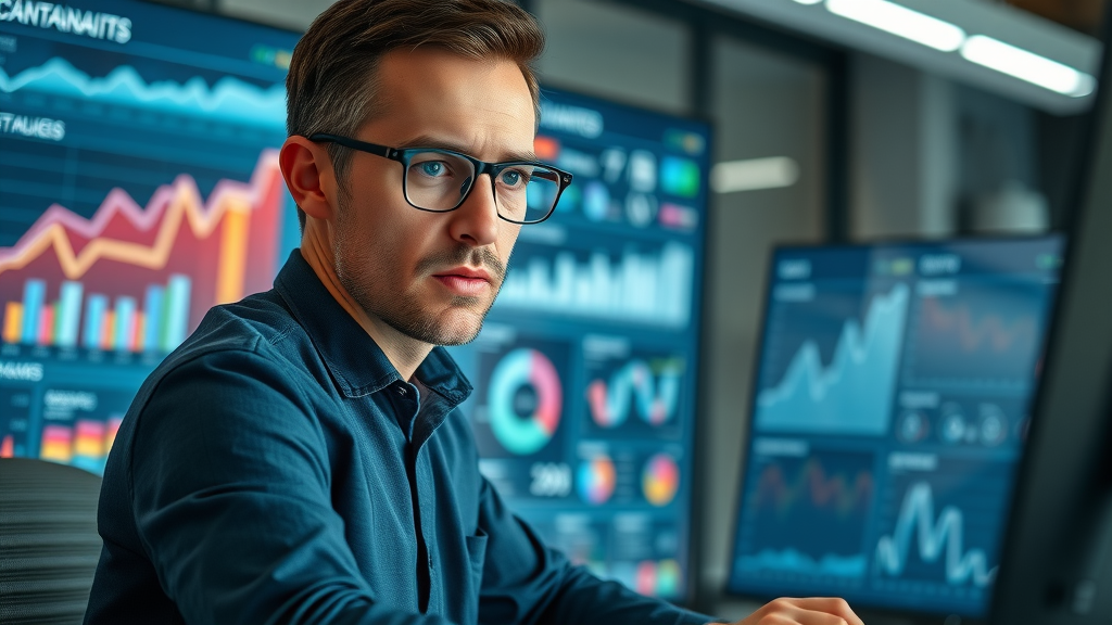 increasing brand awareness marketing analyst monitoring digital analytics dashboard