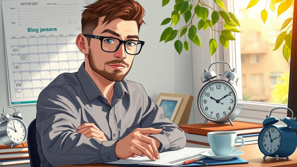 Determined entrepreneur planning blog milestones to earn first $100.
